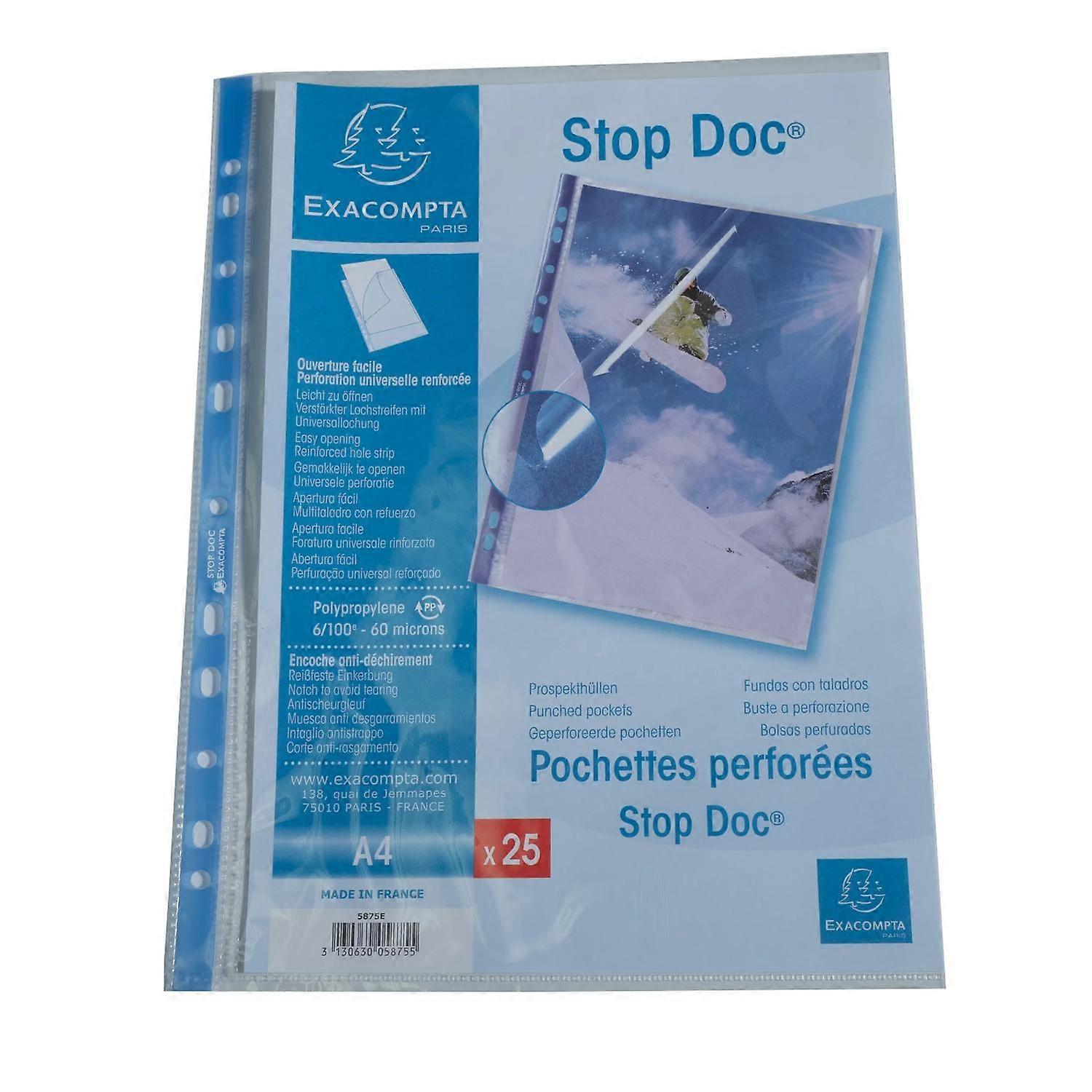 Exacompta 5875E 4x 25 FUNDAS EN 1 ESTUCHE AP. LATERAL