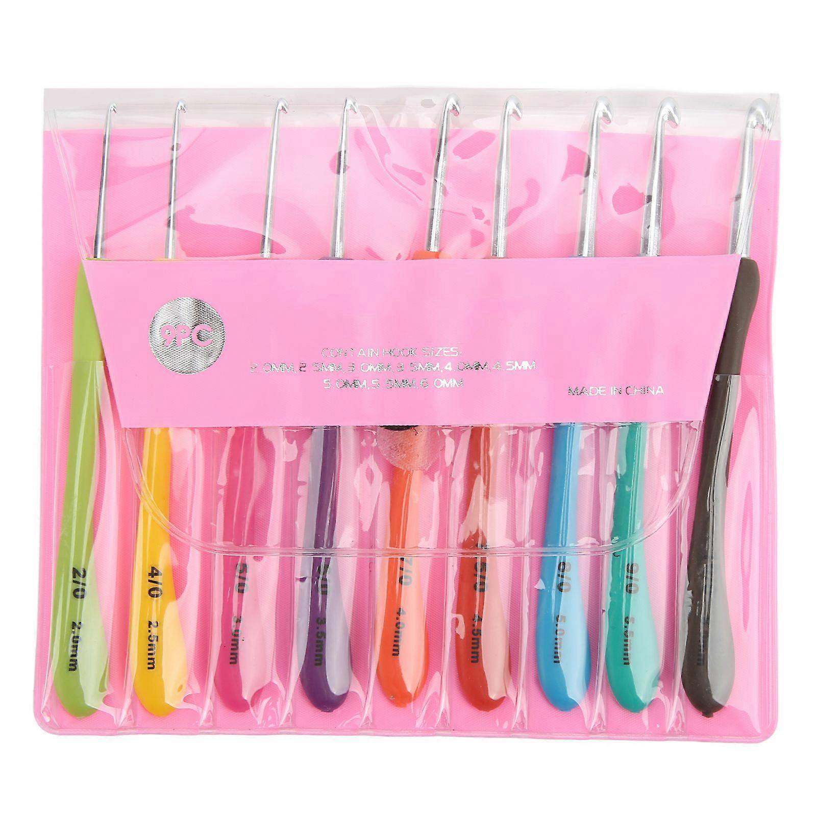 2025 Latest Model  9PCS Crochet Hook Set 2.0 to 6.0mm Color Coding Easy