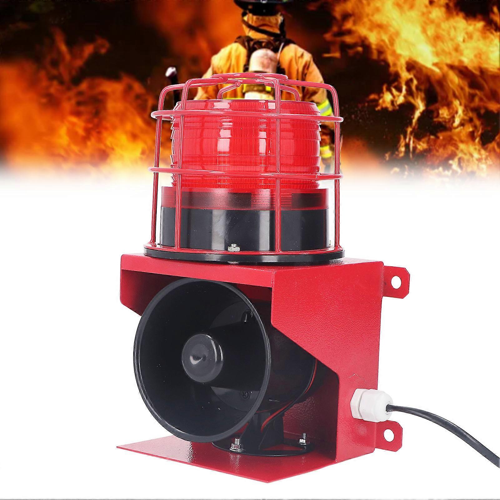 אזעקת אור קול תעשייתי צופר סירנה בעוצמה גבוהה 115db אבטחה התקנת קיר אזעקה חזותית נשמעת DC24V 