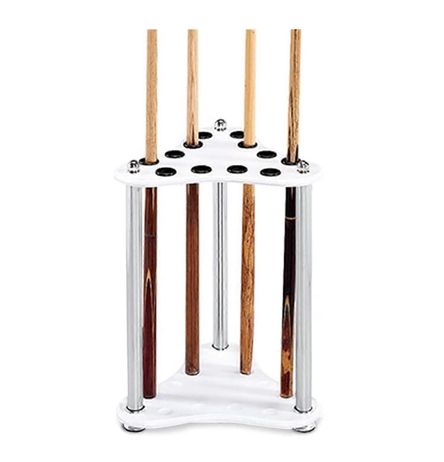 Billard Queue Halter 12-Loch Pool-Queue-Ständer für 7 3/8 Zoll Pool-Sticks, Weiß, Stabiler Pool-Queue-Halter