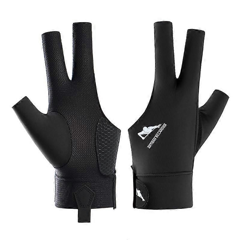 Right Hand 3 Finger Billiard Gloves for Snooker - Unisex Adjustable Velcro Fastening, Breathable Material, Comfortable Fit