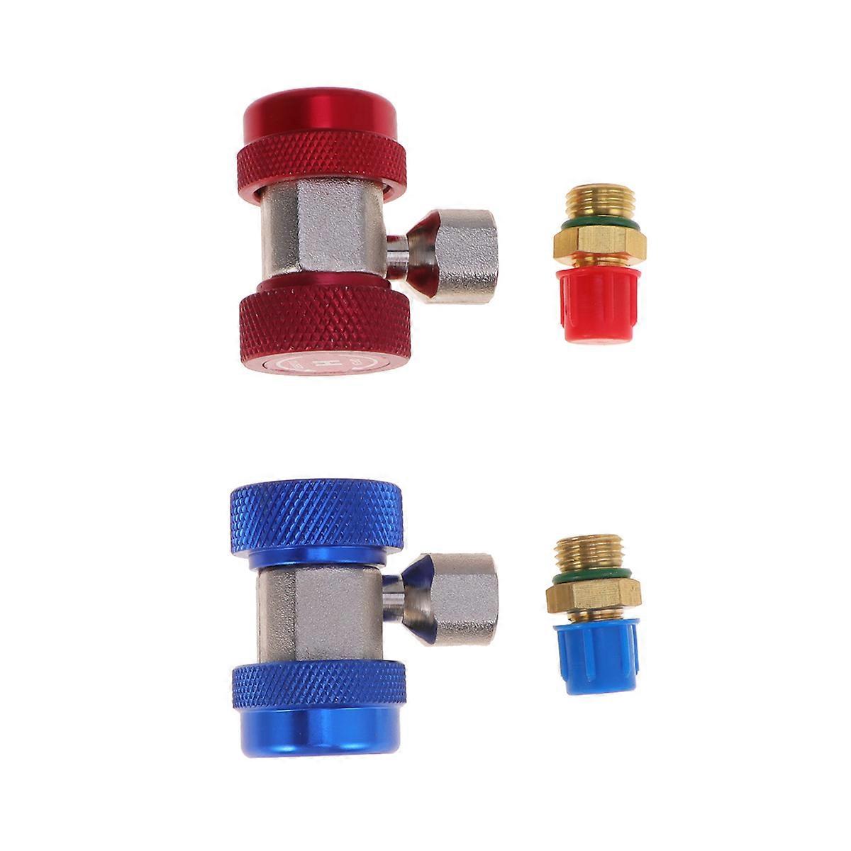 Quick Coupler Kit High Flow Detachable Adapter for DIY Enthusiasts Car A/C Charging Hose 2Pcs
