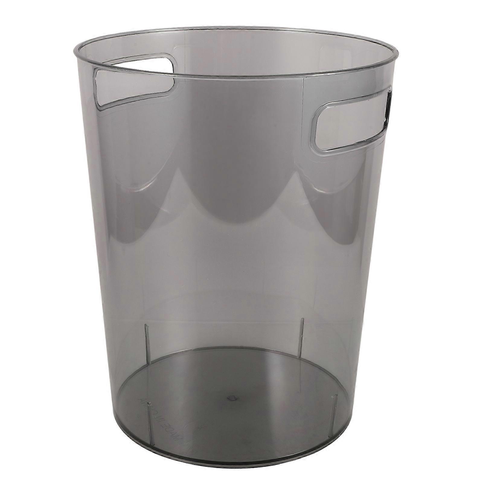 Small Trash Can Plastic Wastebasket Round Garbage Container Bin with Handle for Bedroom Large Capacity 1Pcs