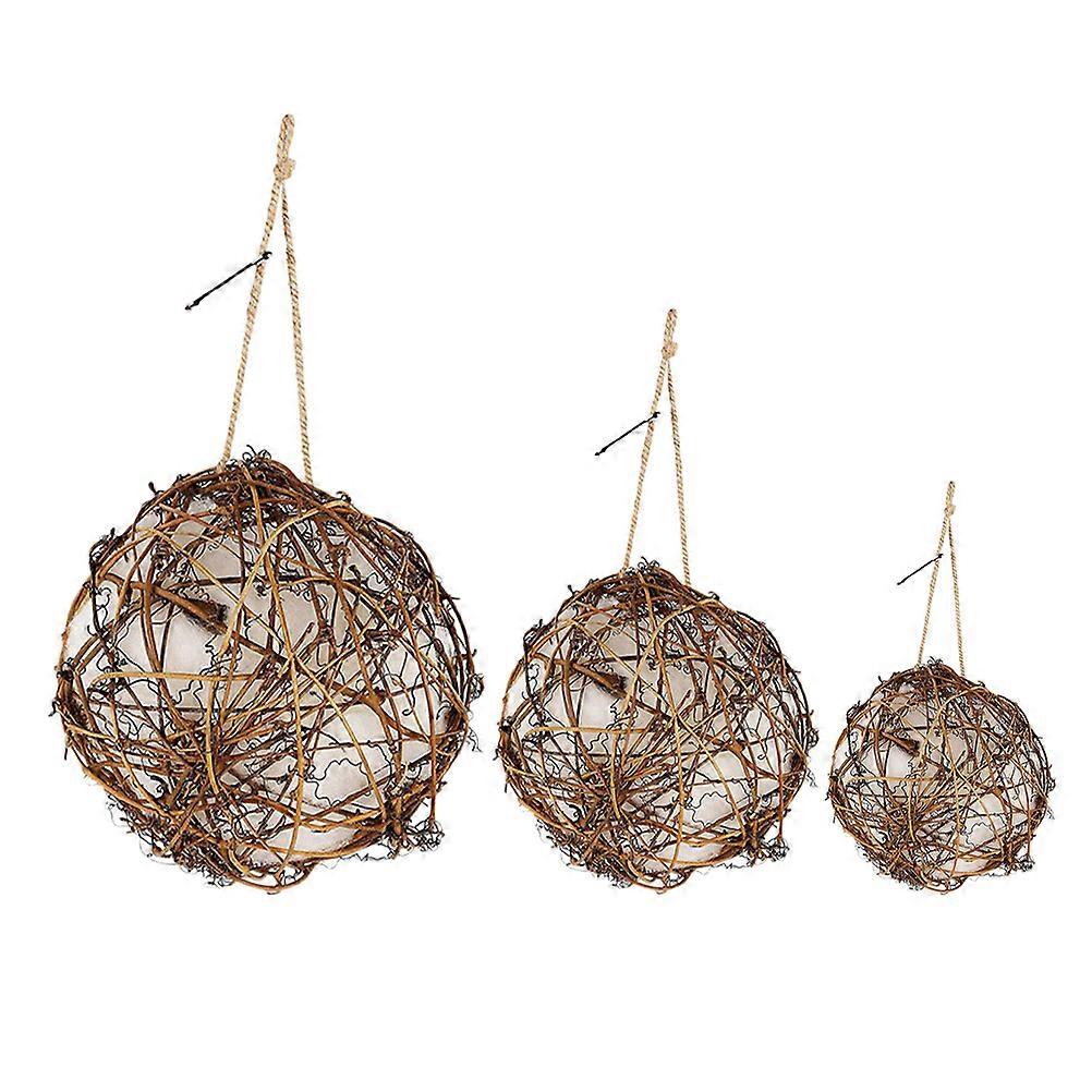 Hummingbird Nesting Material Holder Bird Nesting Bedding Materials Spherical Wood Cotton Durable Construction 3Pcs