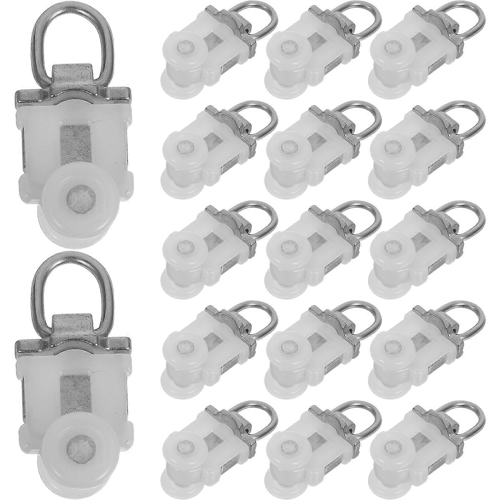 30pcs Double Wheel Alloy Plastic Curtain Track Pulleys for Smooth Operation – Heavy Duty Gliders for Home, Office, Bedroom