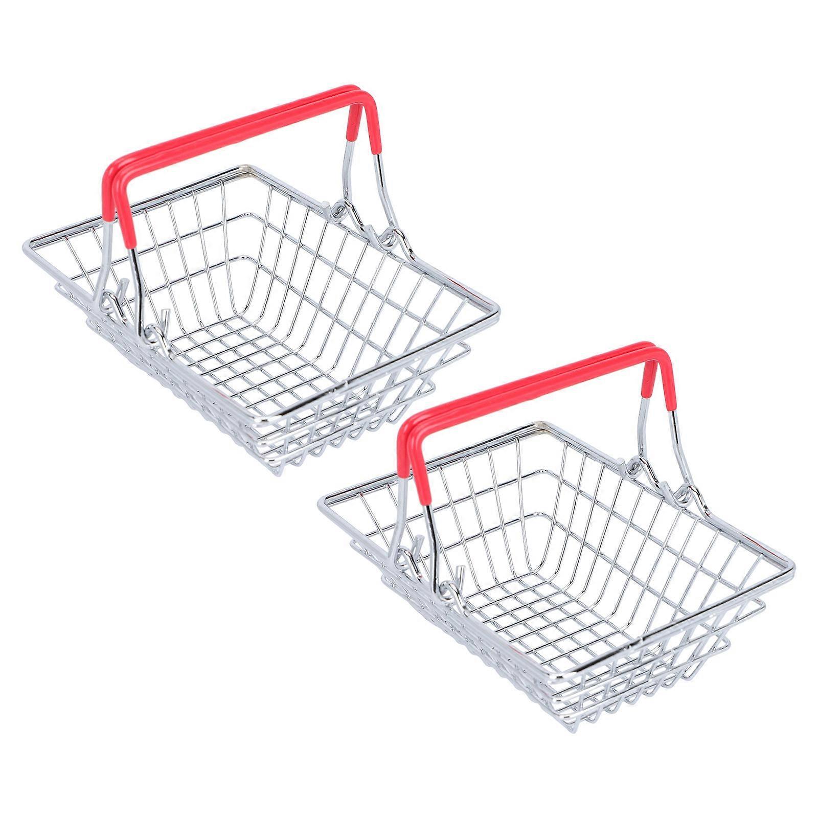 Stainless Steel Food Baskets for Storage Use 2pcs Multi Color Kitchen Utensils 3.5 Inches