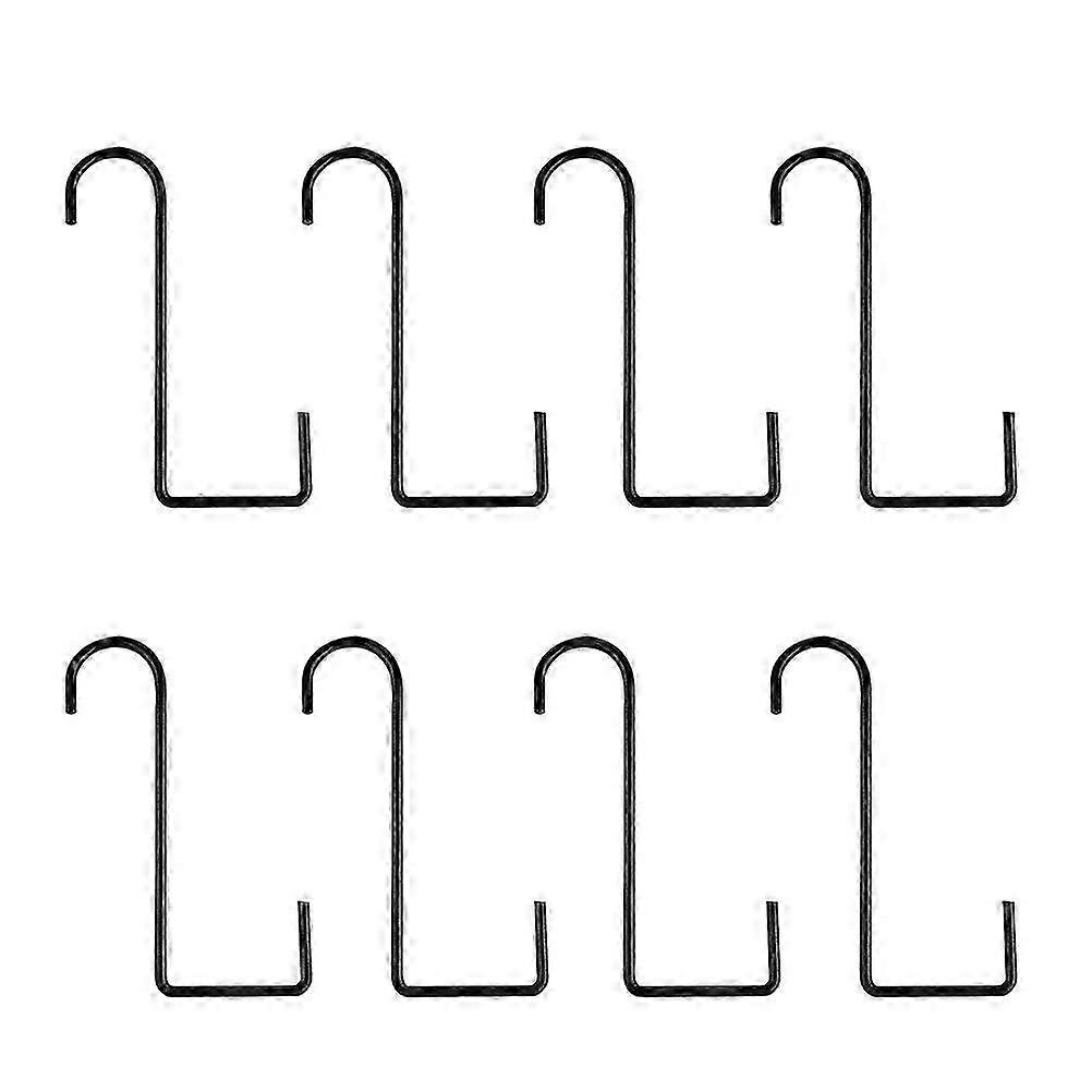 植木鉢のための8pcs耐久性のあるバルコニーハンギングフック - 20X7.8CM - ブラック