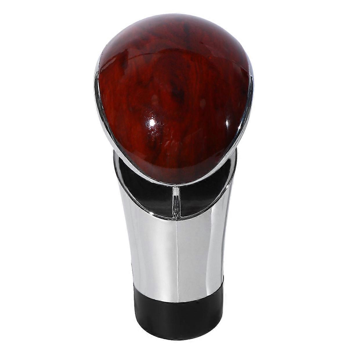 Car Gear Shift Knob Automatic Transmission Lever Knob Light Brown and Silver 9.5x6.5cm Easy to Install 1Pack