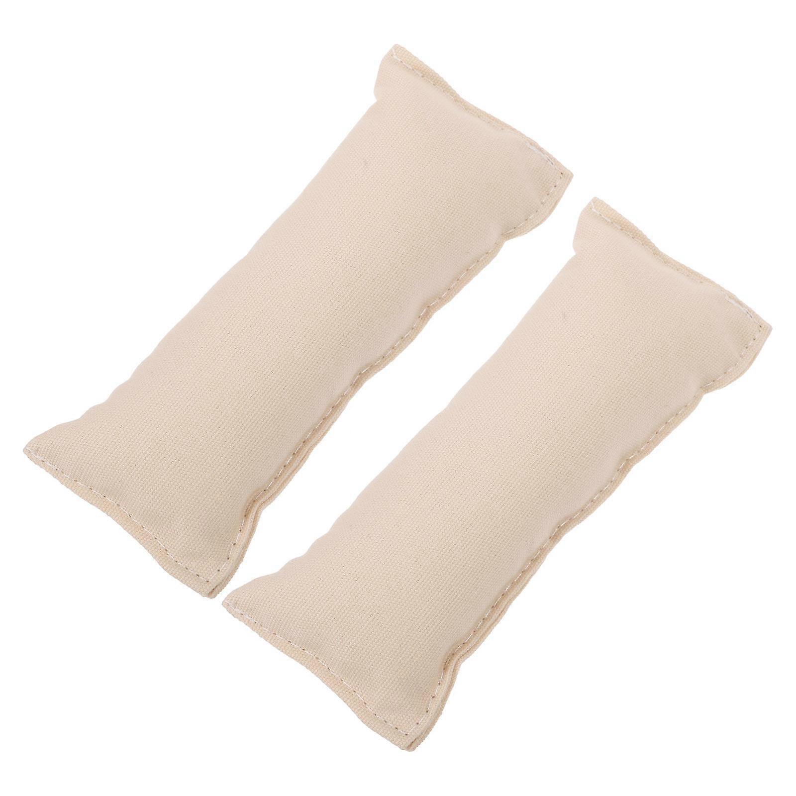 Wrist Gel Pad For Keyboard Ergonomic Design Computer Desktop 13x5cm Creamy White Protect Joint 2Pcs