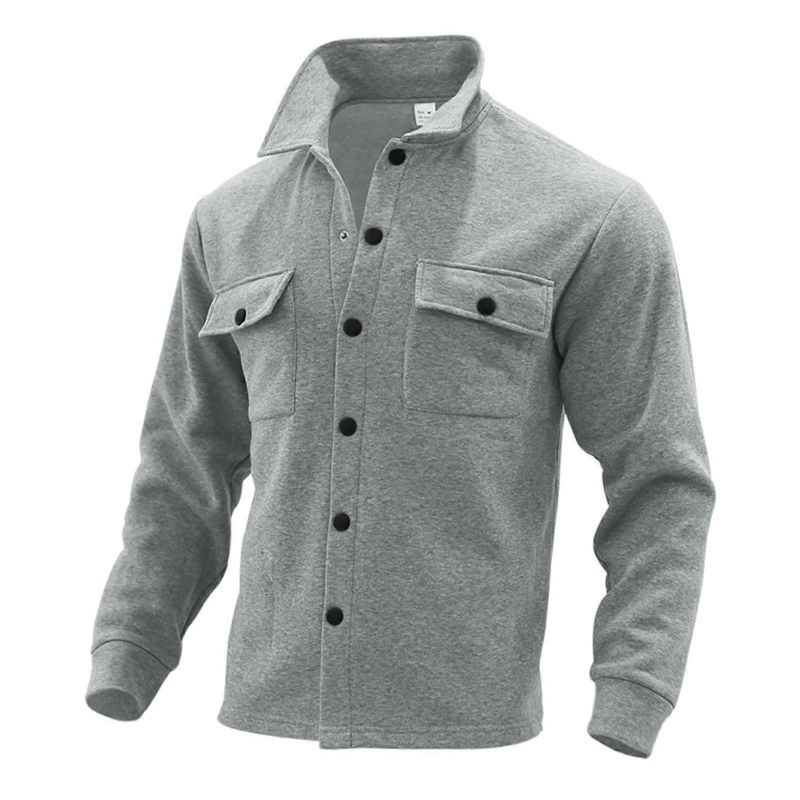 Men's Long Black Winter Coat with Hood Lightly Lined Softshell Jacket A2Grey XL