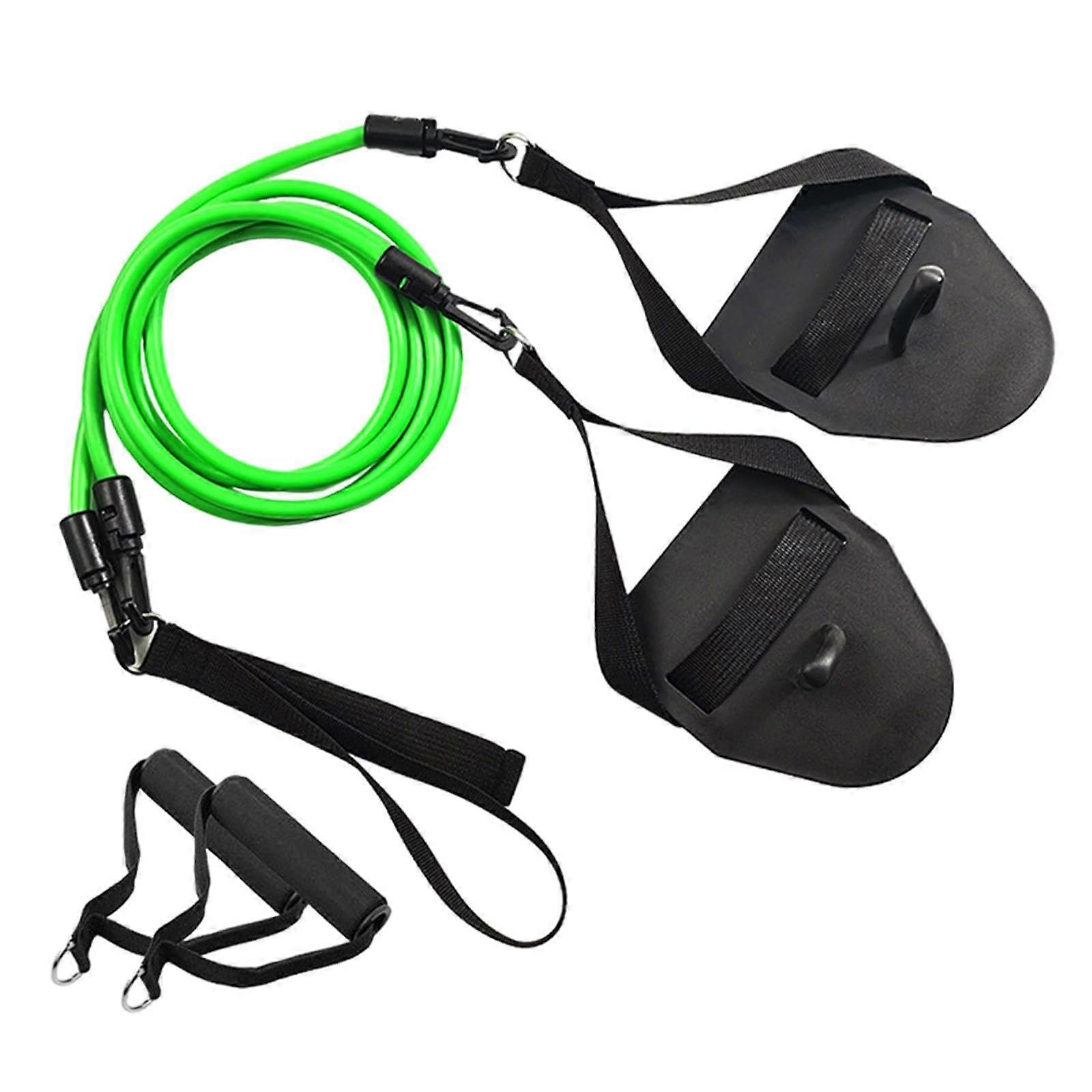 Swimming Arm Trainer with Handle, 50 lbs Resistance Band for Land Swimming, Green Color, Durable and Effective Strength Training