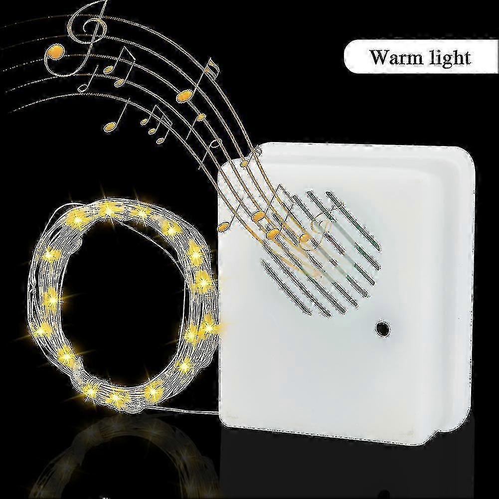 Christmas Sound Sensor Music Speaker /9.8ft String Lights Voice-activated Props-ZZY