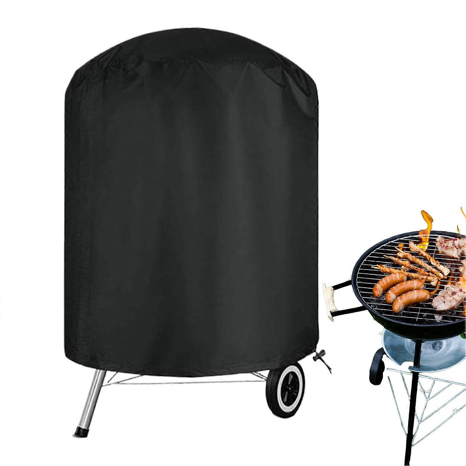 Grill Cover for Charcoal Grill, Waterproof Dust Protection, Round Outdoor Fabric, Durable Black Material for Patio Camping