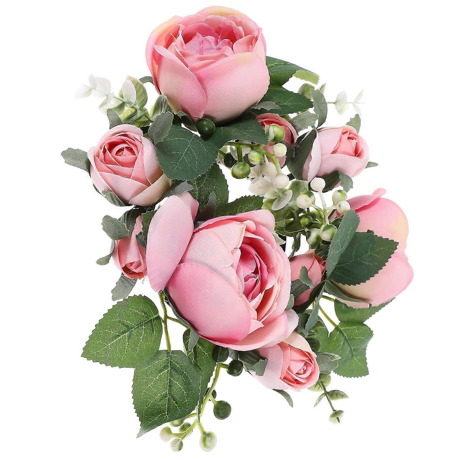 Artificial Rose Candle Ring Wreath for Weddings, Valentine's Day & Home Decor – Realistic Flower and Leaf Table Centerpiece for Parties and