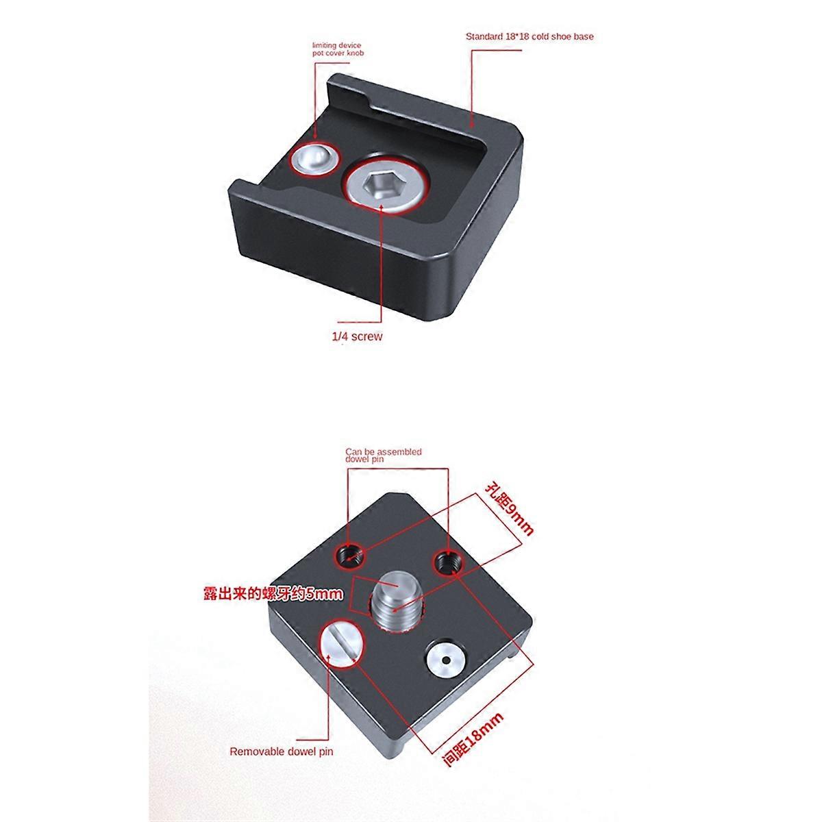 Hot Shoe Adapter 1/4 Screw Safety 360 Rotatable for DSLR Camera Rig Mic Monitor Flash Light Cold Sho