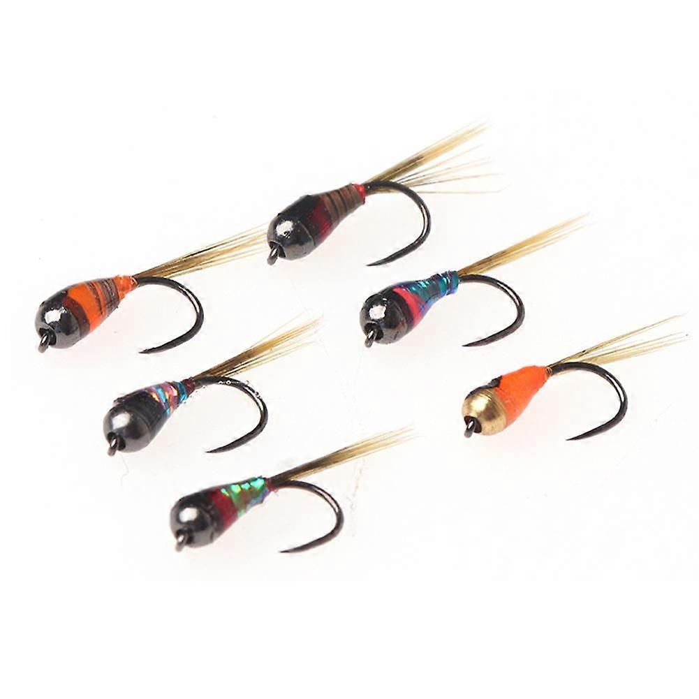 Wolframové mušky Perdigon Nymph, 6 ks, rychloupínací sada pstruhových návnad s malými korálkovými hlavičkami pro duhového pstruha a lipana, efektivní rybářský nástroj