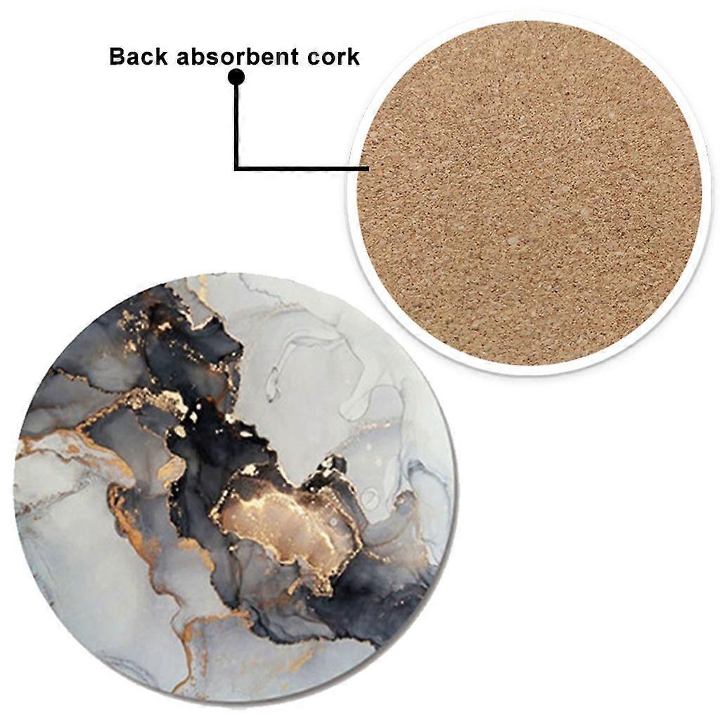 Cork Design Coaster for Glass with Metal Box - Style 2