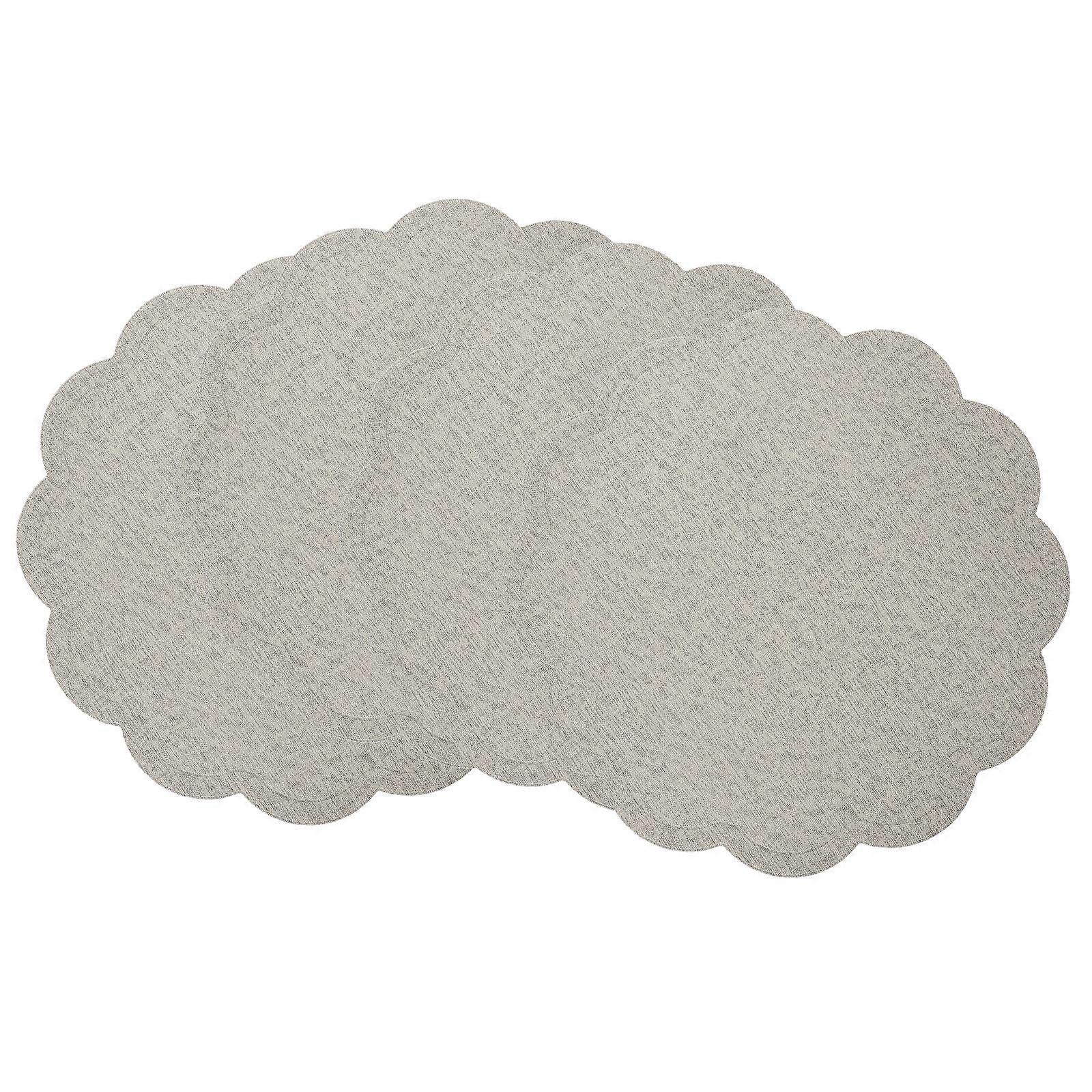 Flower Shape PU Placemats 4Pcs Grey Modern Table Mats for Dining with Oilproof Protection