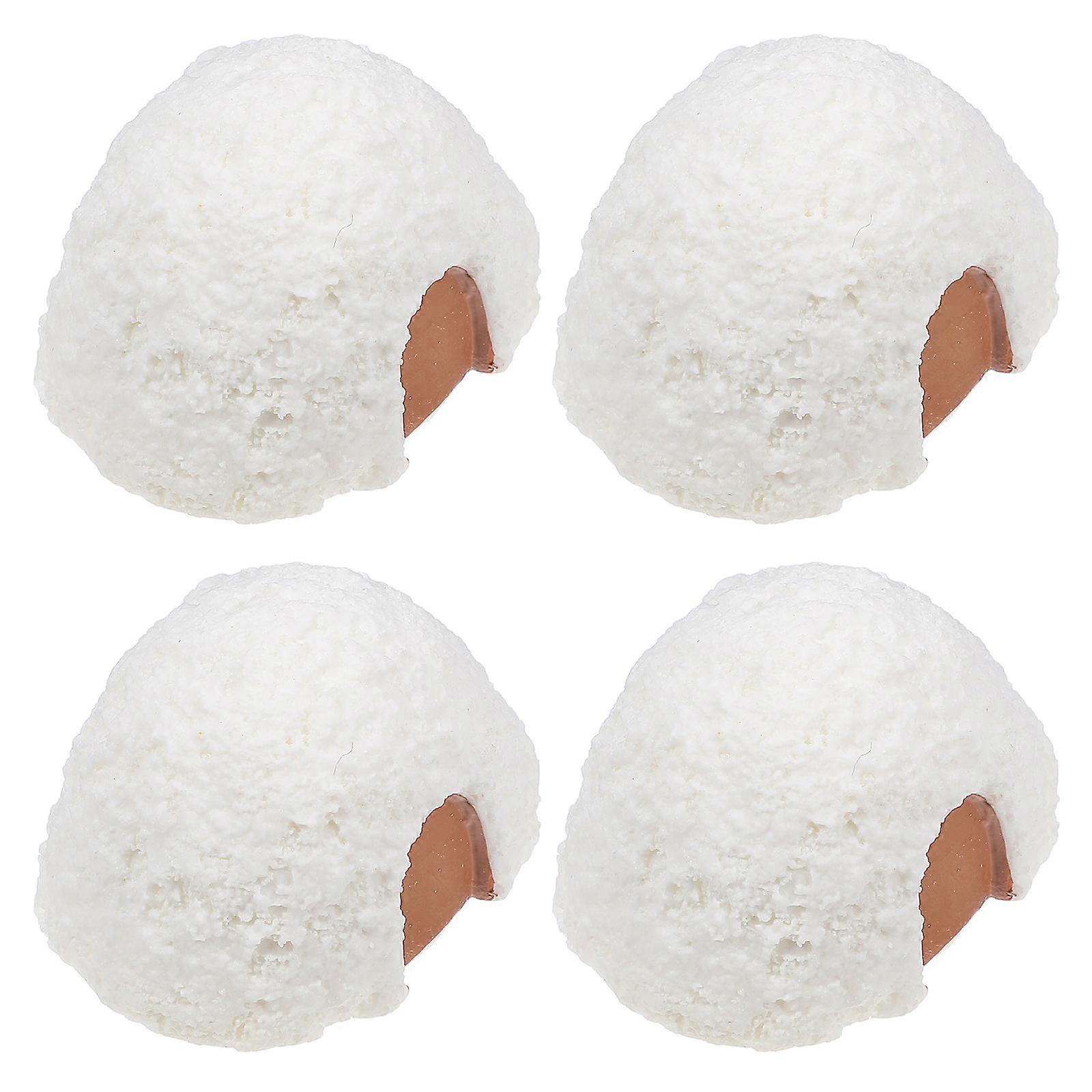 Lifelike Ice House Decorative Ice House Model Diy Mini Igloo Resin Figures 4Pcs