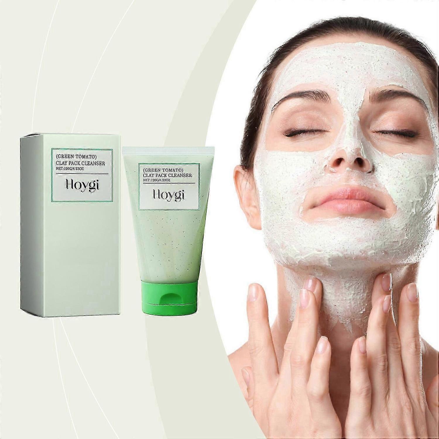 Green Tomato Clay Mask Pore Cleanser, グリーントマトエキスで浄化、皮脂と毛穴詰まりケア、角質除去、無香料、ヴィーガン