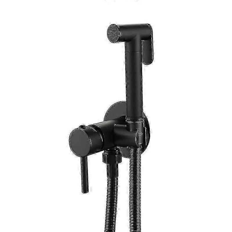 Chrome Brass Bathroom Bidet Faucet Kit. Hot And Cold Water Mixer Bidet Sprayer Wall Mounted