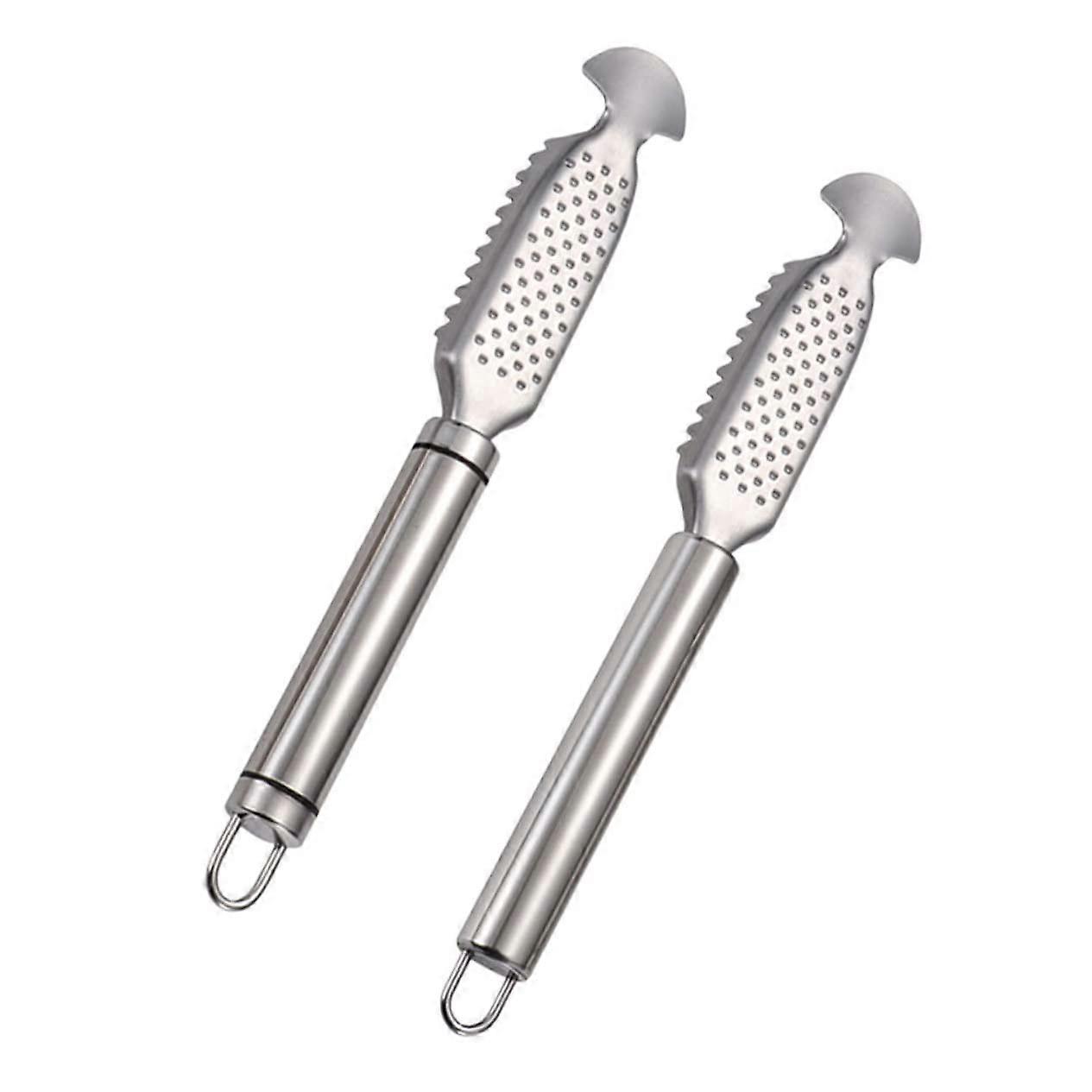 Fish Scale Scraper Set of 2 - Reusable Lightweight Kitchen Tool for Safe Fish Scaling and Easy Cleanup