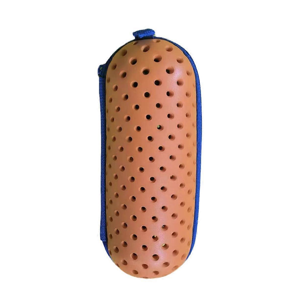 Swimming Goggles Case, EVA Carrying Case with Drainage Hole, Sunglasses Case with Zipper and Clip Orange