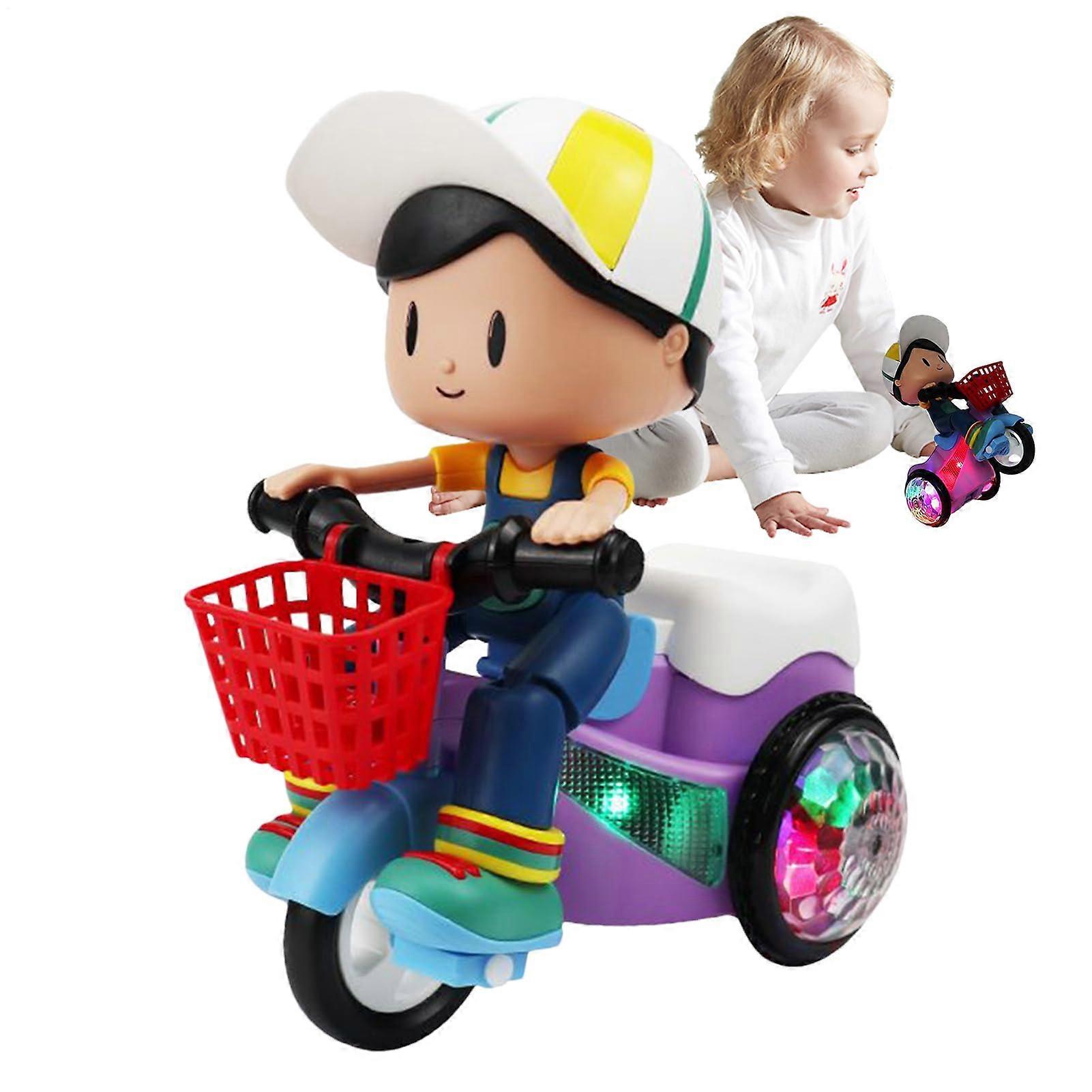 Stunt Spin Dance Tricycle  Riding Simulation Toy  360 Degree Rotating Cool Lights with Dynamic Music for Kids