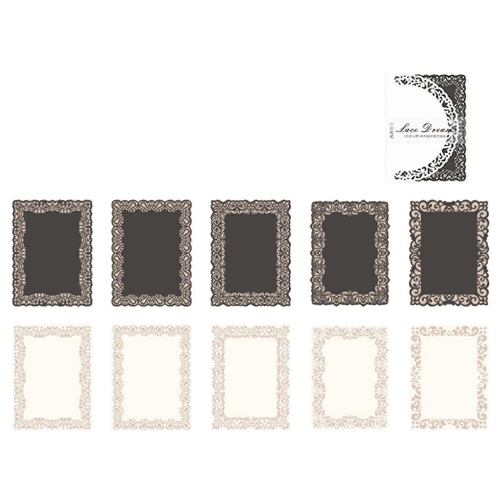 2025 Latest Model  10 Sheets Lace Sticker Self Adhesive White Black