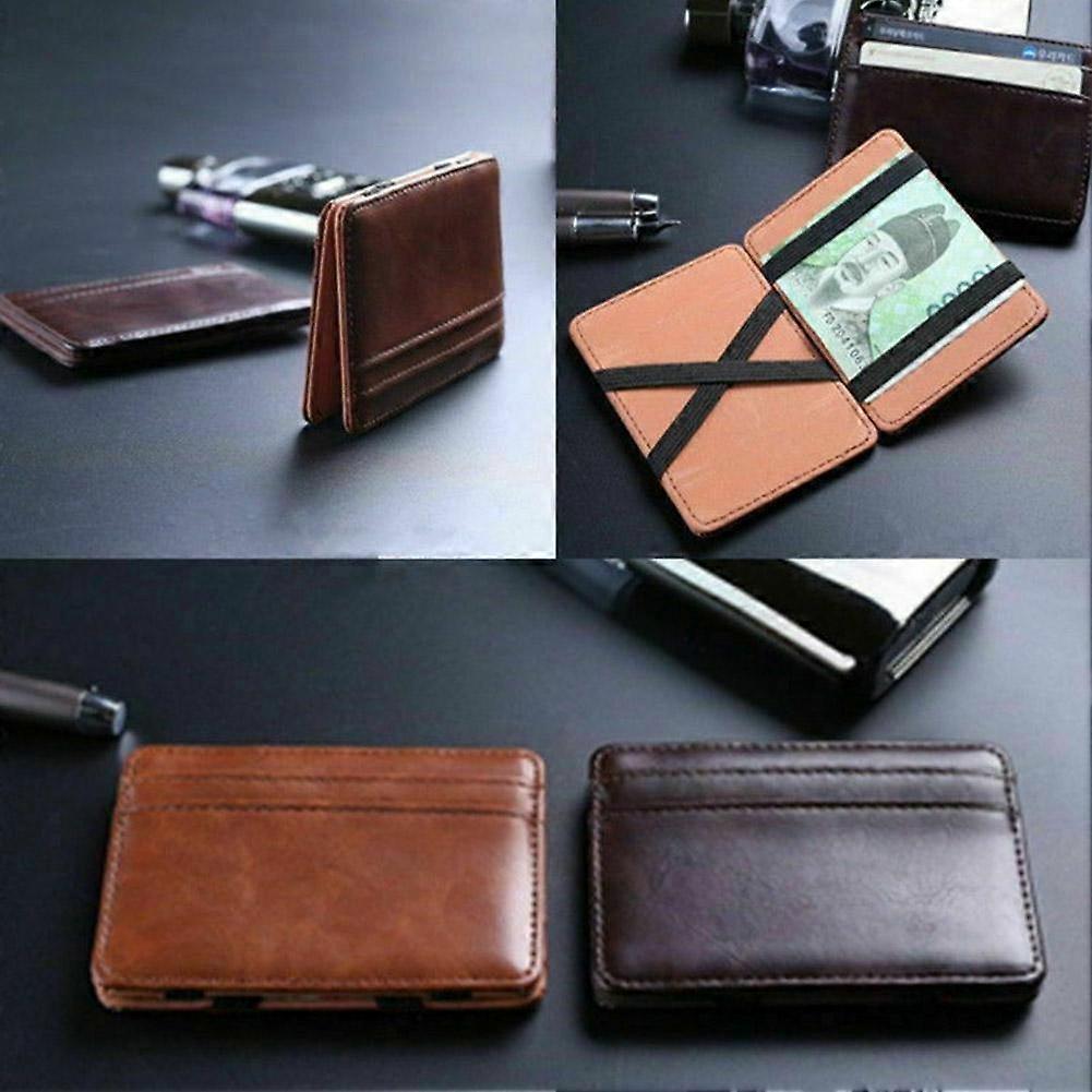 Dark brown (B)$Creative magic wallet card holder business card holder men's wallet