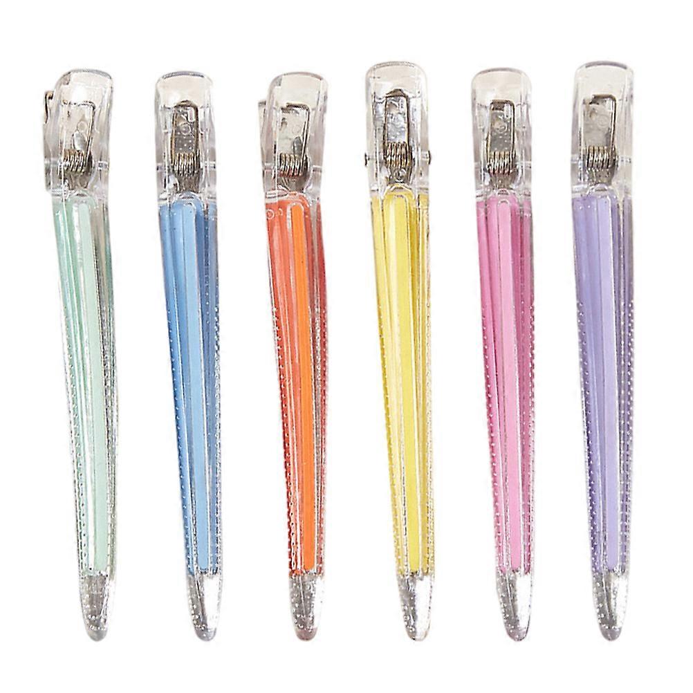 6pcs Mixed Color Duckbill Hair Clips for Easy Hairstyling – Comfortable, No Crease Design for Salon and Personal Use