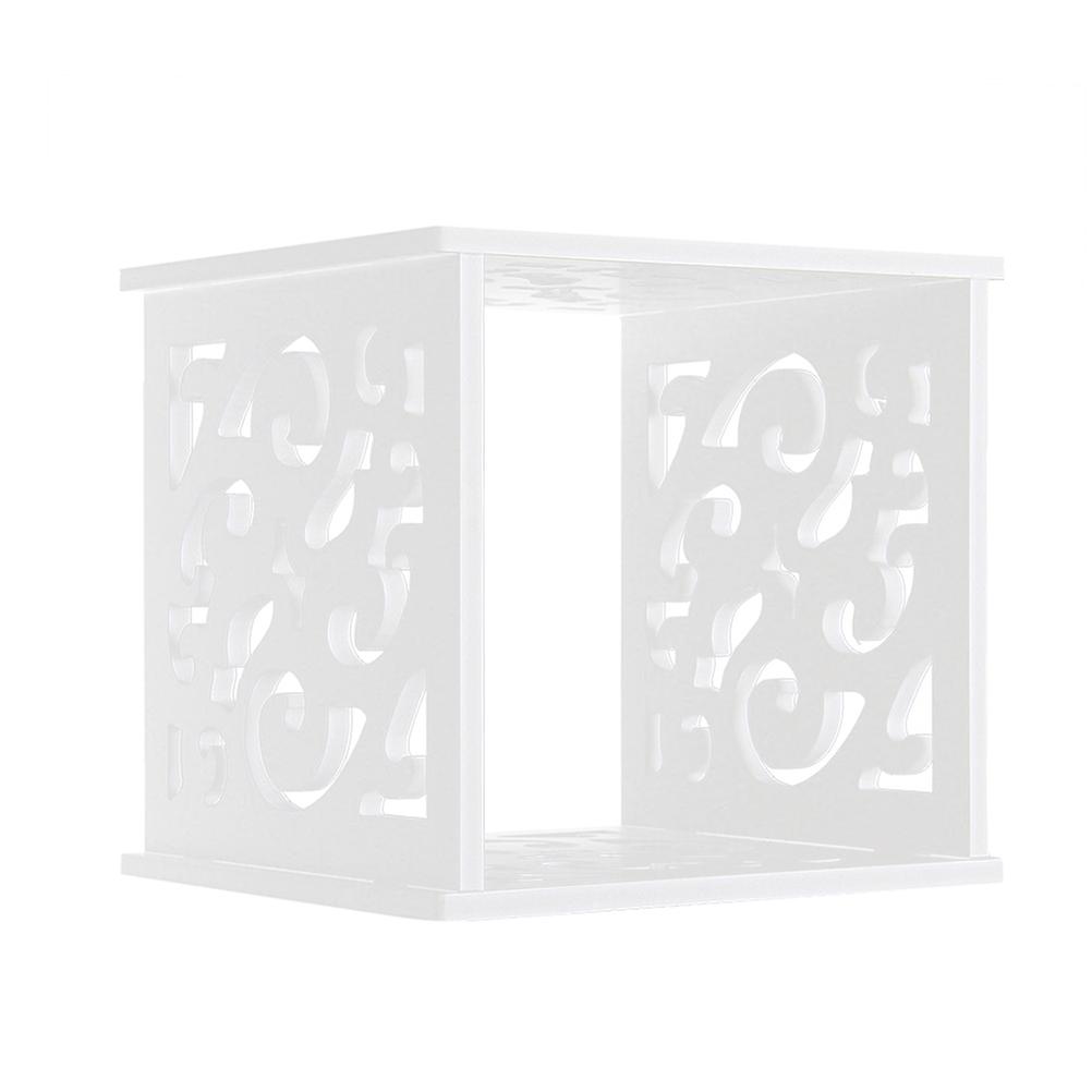 Hanging Storage Racks Open Bookshelf Office Space Saving White Wood-Plastic Material 22x22x20cm 1Pack