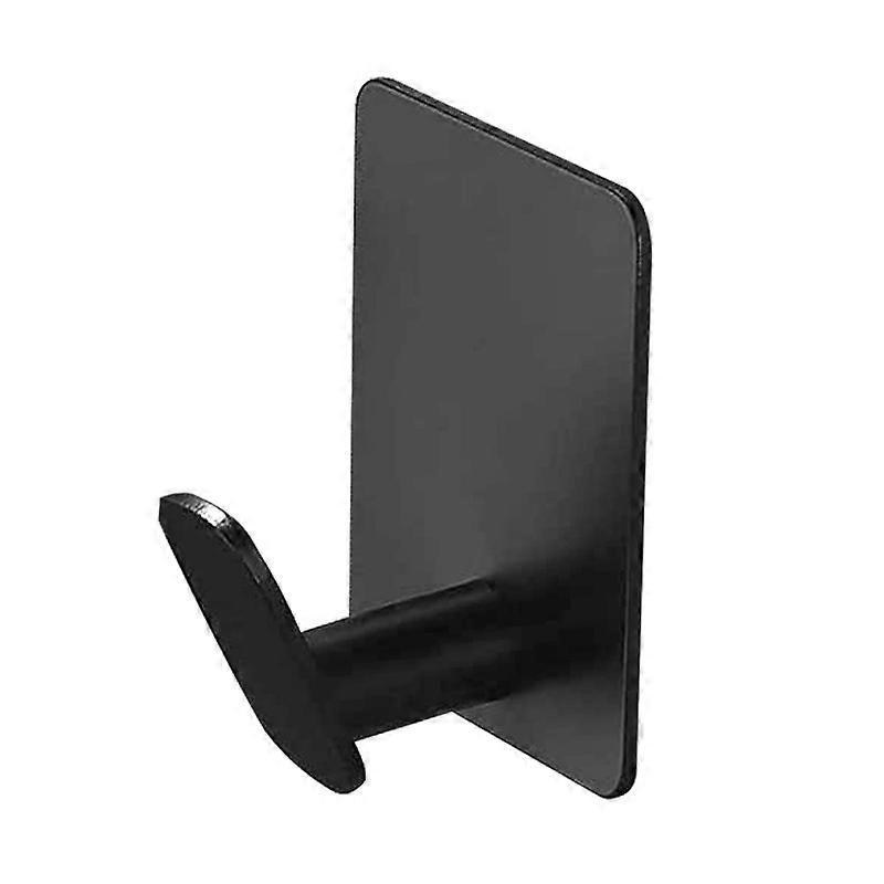 Adhesive Hooks - 1 Piece Towel/Cloak Hooks Wall Hooks to Stick in Bathroom or Kitchen (Matte Black, Stainless Steel)
