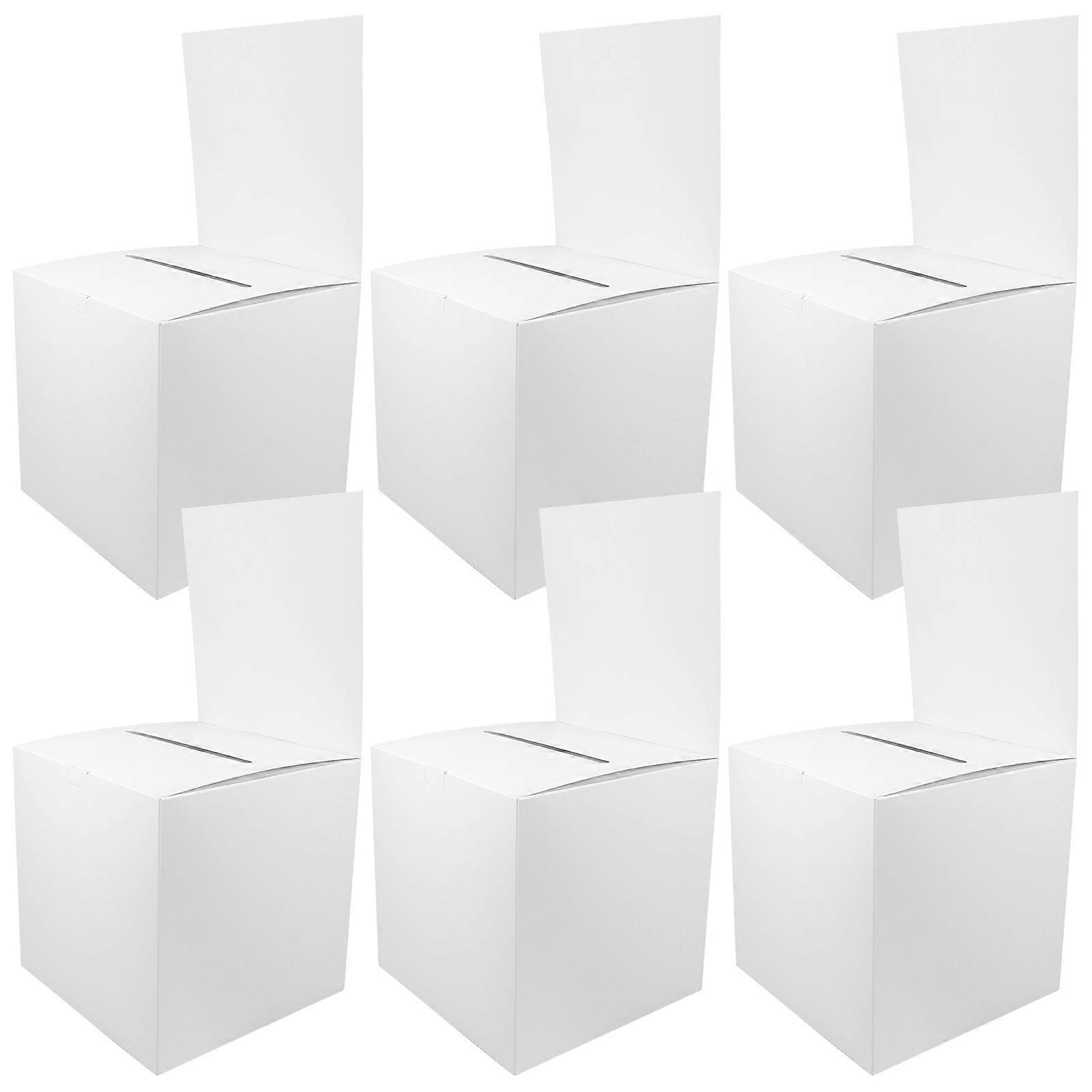 Donation Box Raffle Ticket Container Organize Raffles Simple But Practical .00X15.00X15.00Cm White 6Pcs