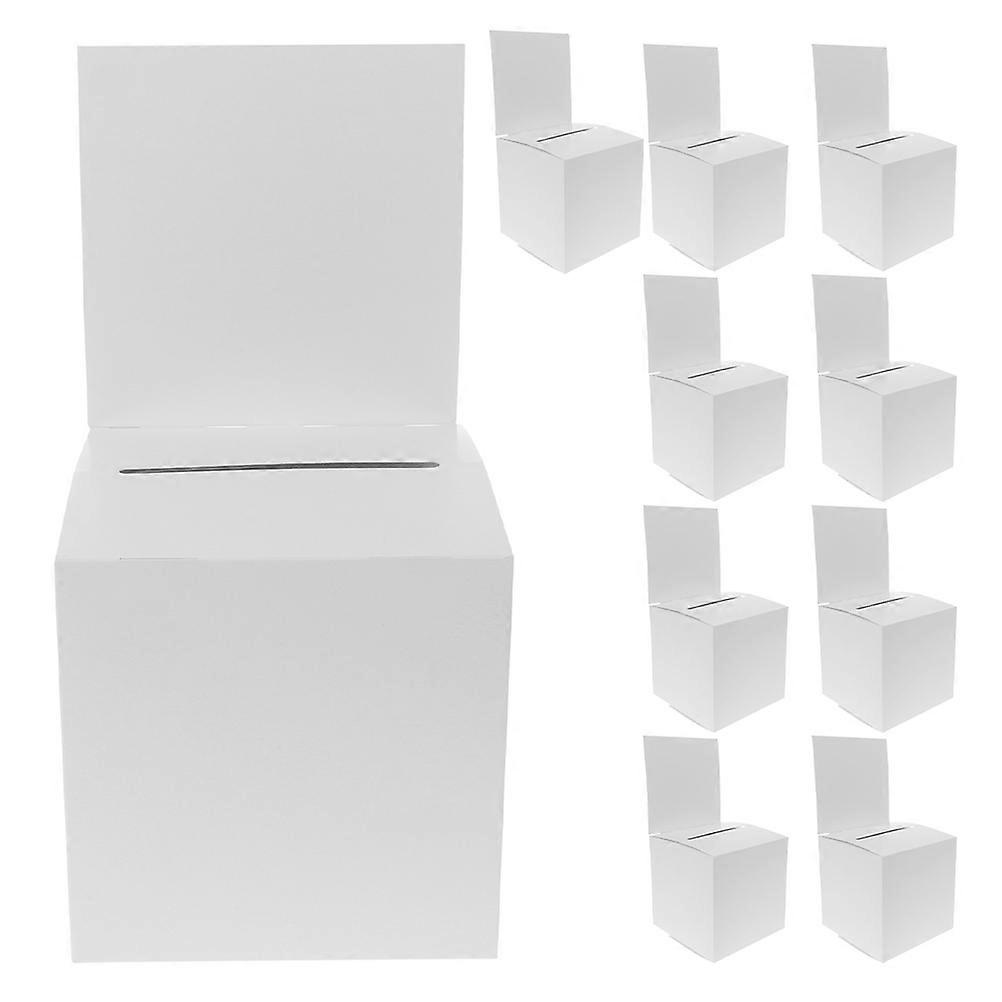 Drawing Box for Raffle Storage Container Graduation Party White 30.00X15.00X15.00CM Rectangular Simple and Classic 10Pcs