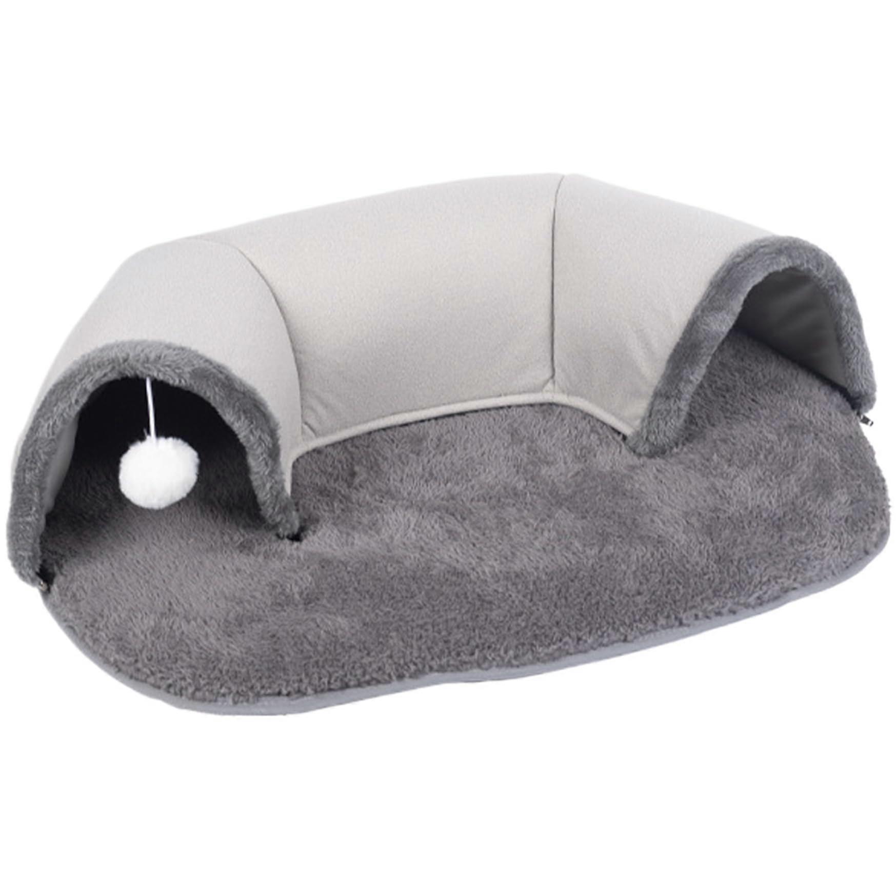 Cat Tunnel Bed UShaped Soft Cat Tunnel with Hanging Ball Washable