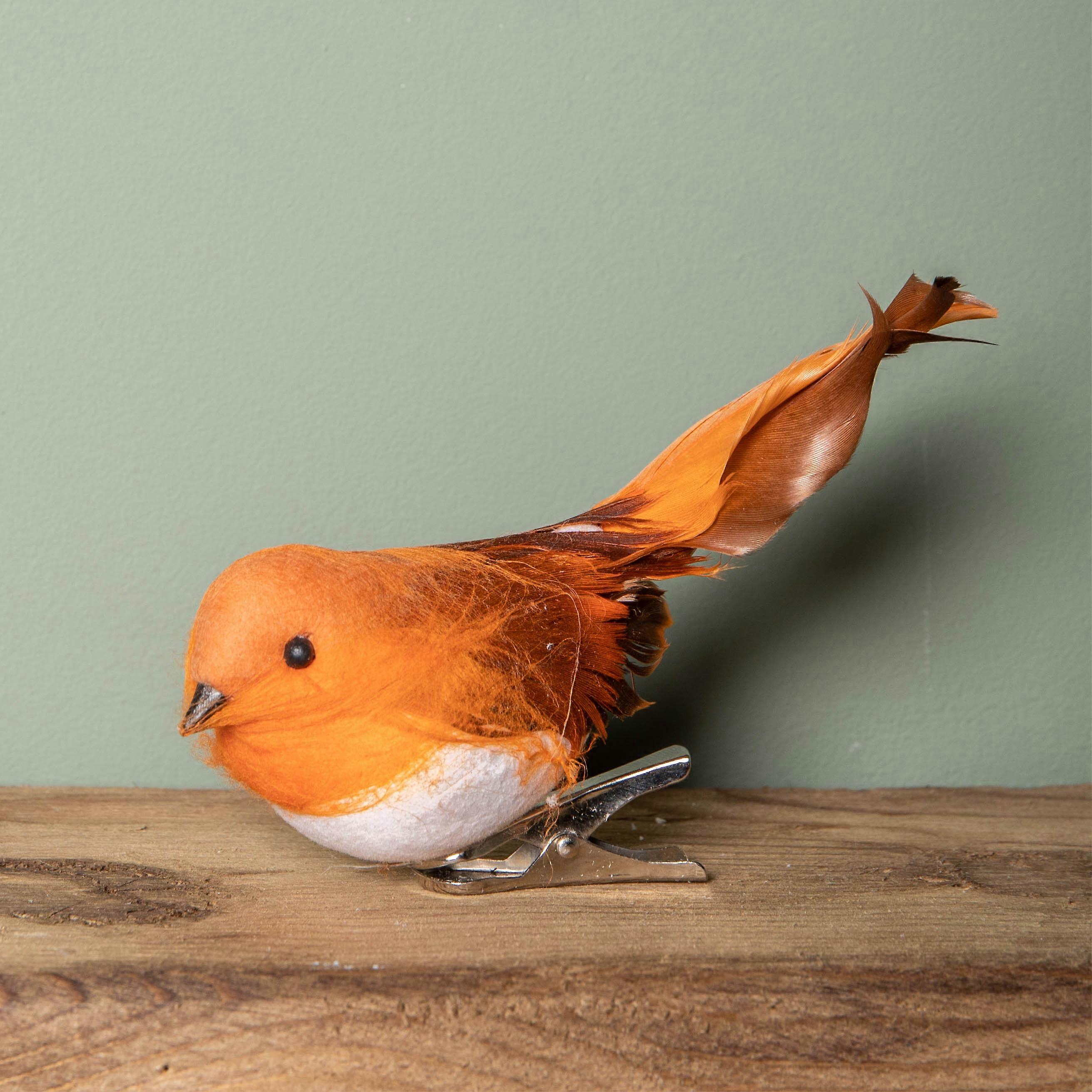 11Cm Red Robin Christmas Clip On Decoration