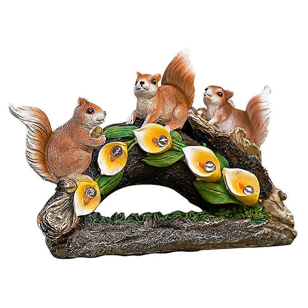 Outdoor Decorative Lighting Lawn Solar Lamp Elegant Style Squirrel Light Adornment For Garden 1Set
