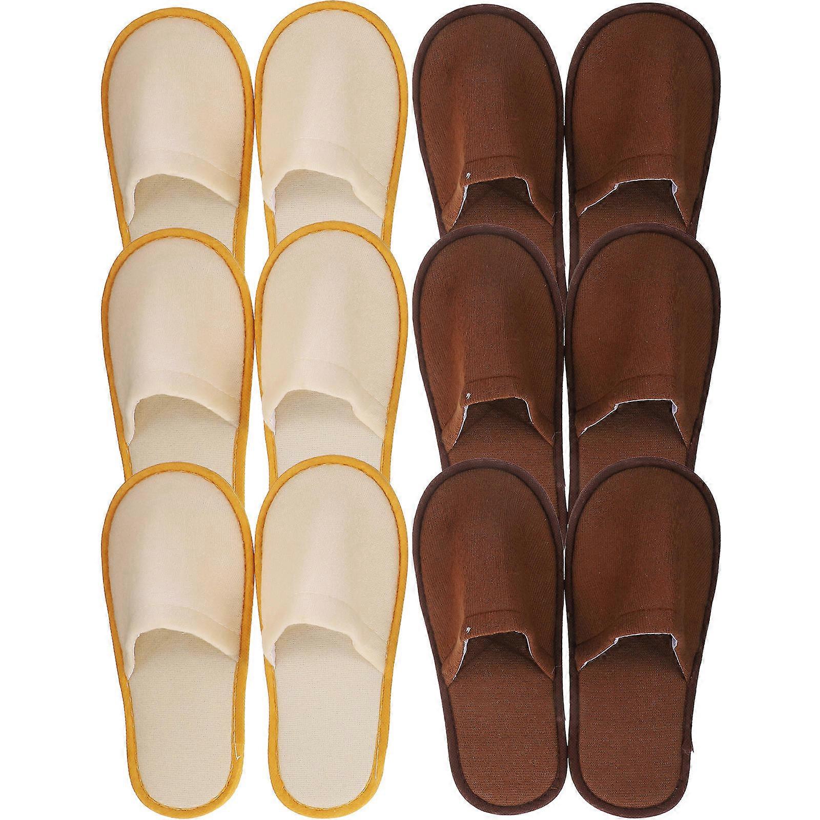 Disposable Slippers Comfortable Breathable Anti-Scratch For Hotel Use Travel 6 Pairs