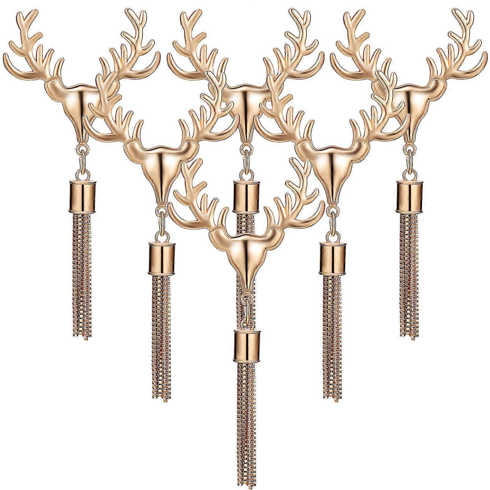 6PCS Deer Tassel Pendants for Bags, Buckle Charms, Chic Purse Closure Ornaments, Durable Handbag Accessories, Stylish Decorations for Occasions
