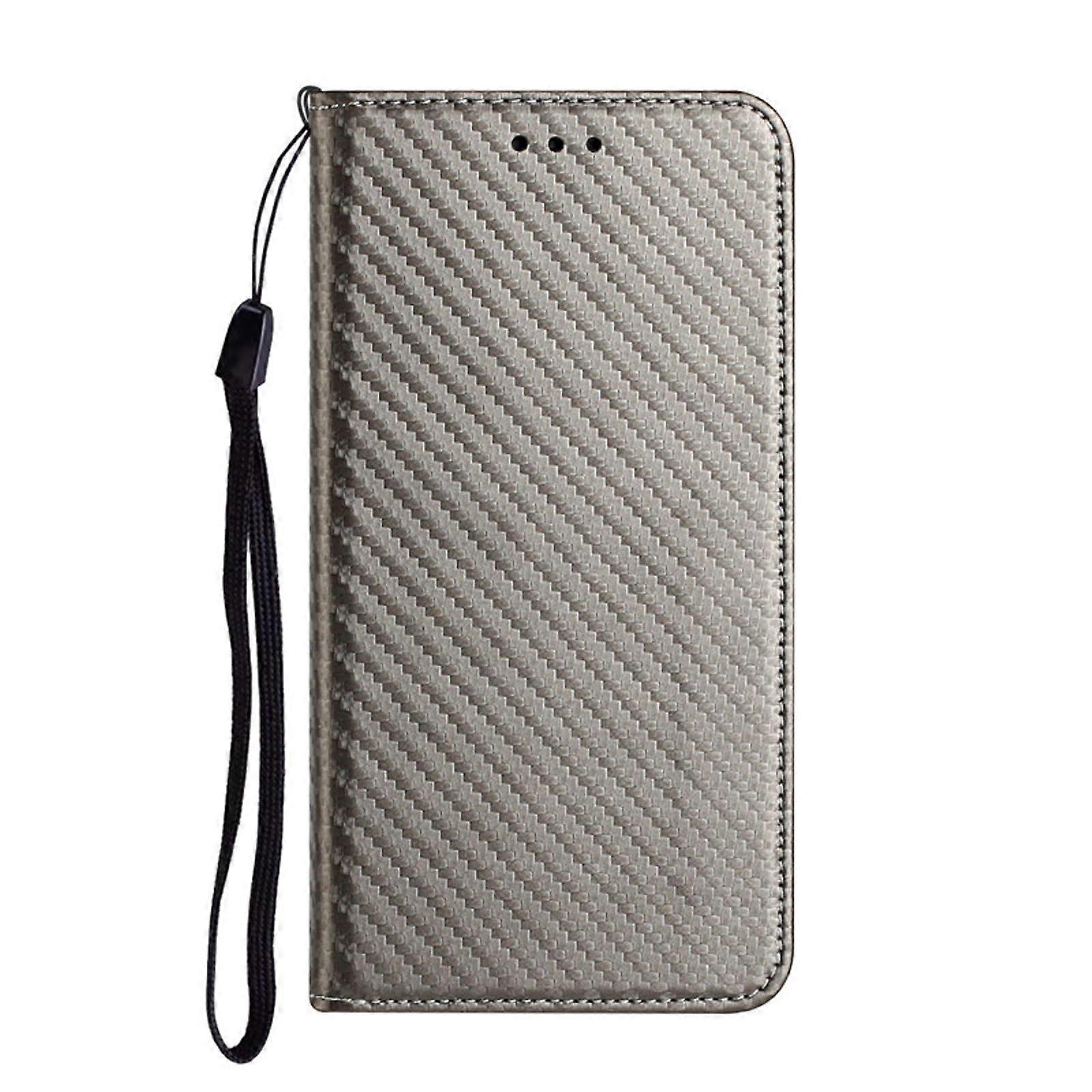Samsung Galaxy S24 Ultra/S24 Plus/S24 Wallet Case, Business Style Carbon Fiber Leather Case with Card Slots, Foldable Stand Function, Grey, S24 Ultra