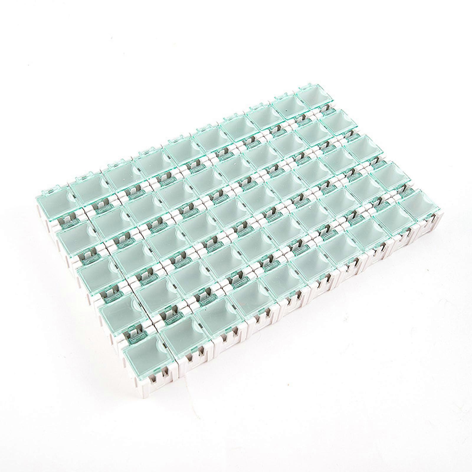 50pcs Water Resistant Component Organizers Boxes Interlocked Design Component Boxes Customizable Storage Solution  White