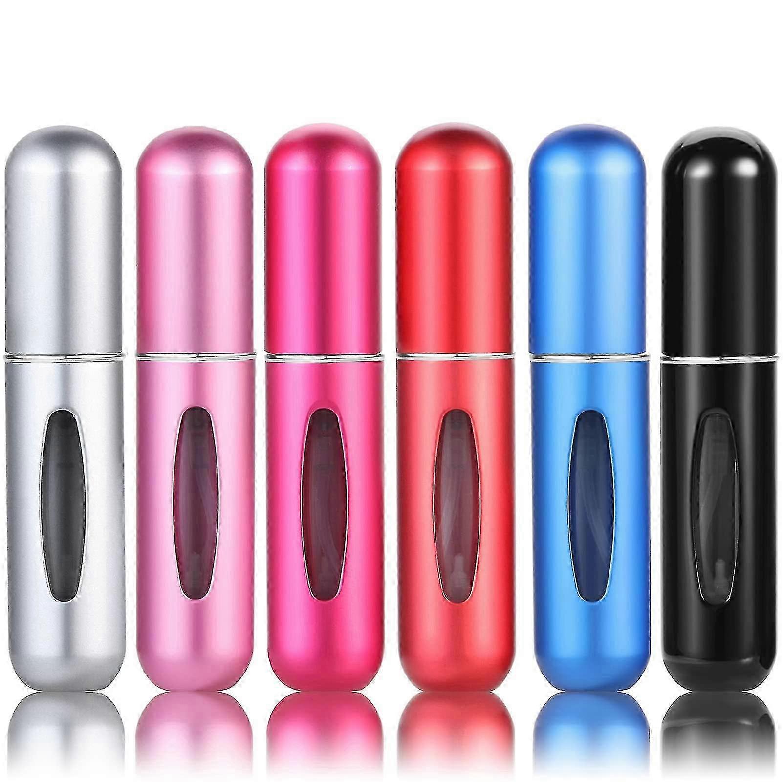 6st 5ml påfyllningsbar parfym atomizer, bärbar flaska för resor, affärsresa, utomhusaktiviteter