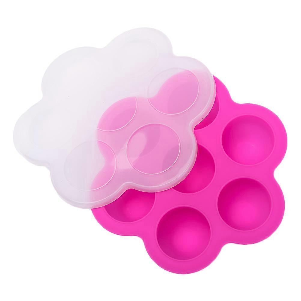 Baby Food Storage Container Rosy 7 Cavities Reusable Freezer Safe Tableware Storage Box 1Pcs