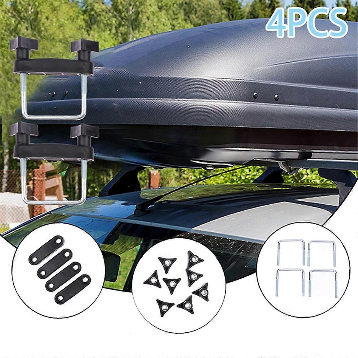 4 PCS Car Roof Rack Basket U-Bolt Clamps Mounting Fitting Kit Universal Luggage Frame Fixing Clip 8C