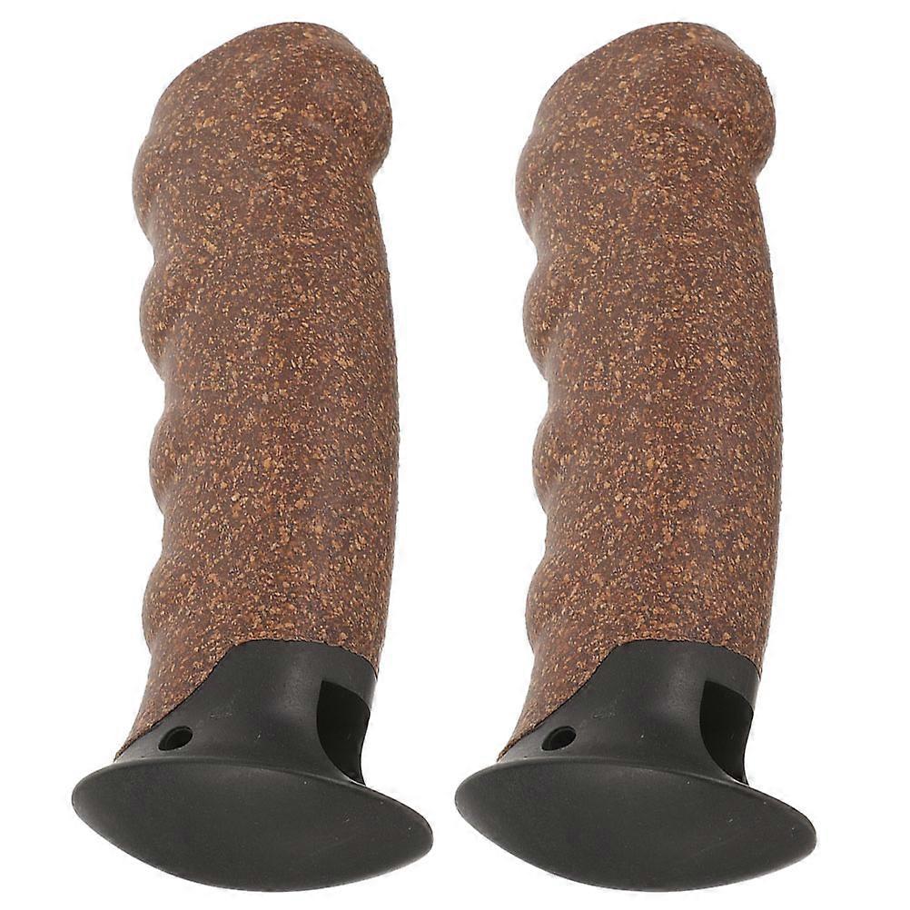 Trekking Stick Replacement Handles Cork Material For Ski Poles Hiking 13.00X5.50X4.50CM Easy To Install 2Pcs