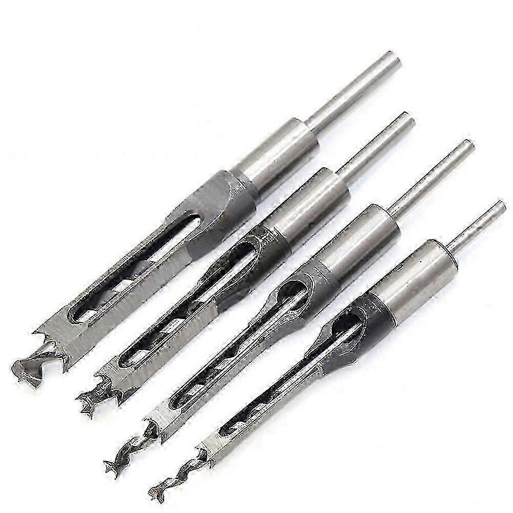 4 Piece Square Hole Chisel Set, Square Hole Drill, Woodworking Tool Set (1/4-1/2-5/16-3/8 Inch) hwy