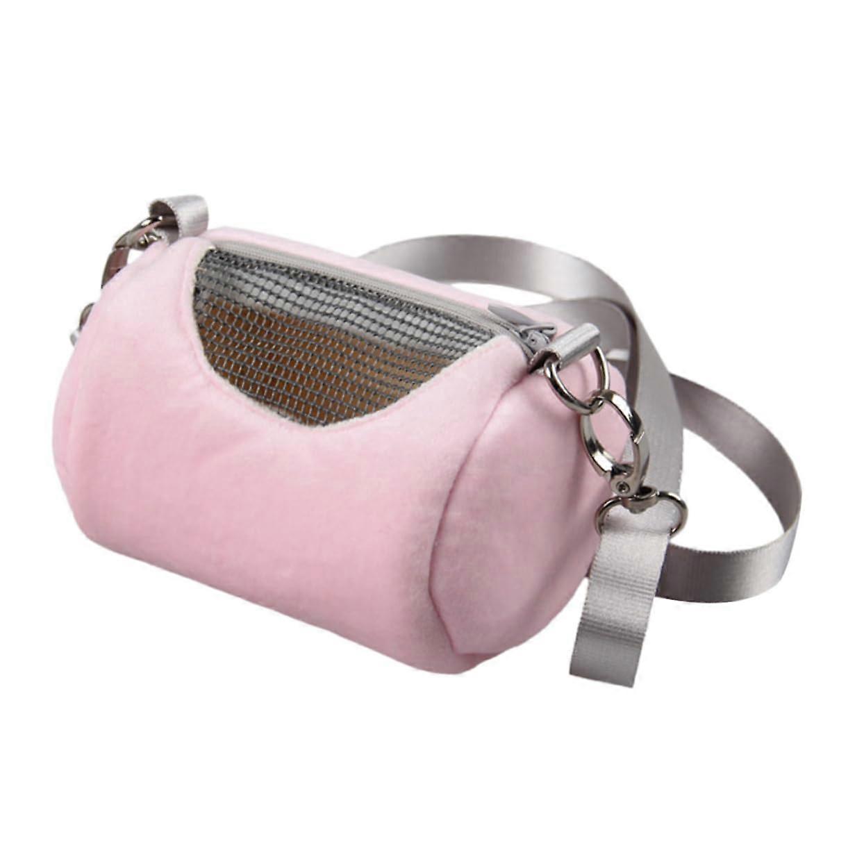 Carry Bag for Hamsters Round Pet Carrier For Travel And Trips Lightweight Pink Small Animal Carrier With Carry Handles