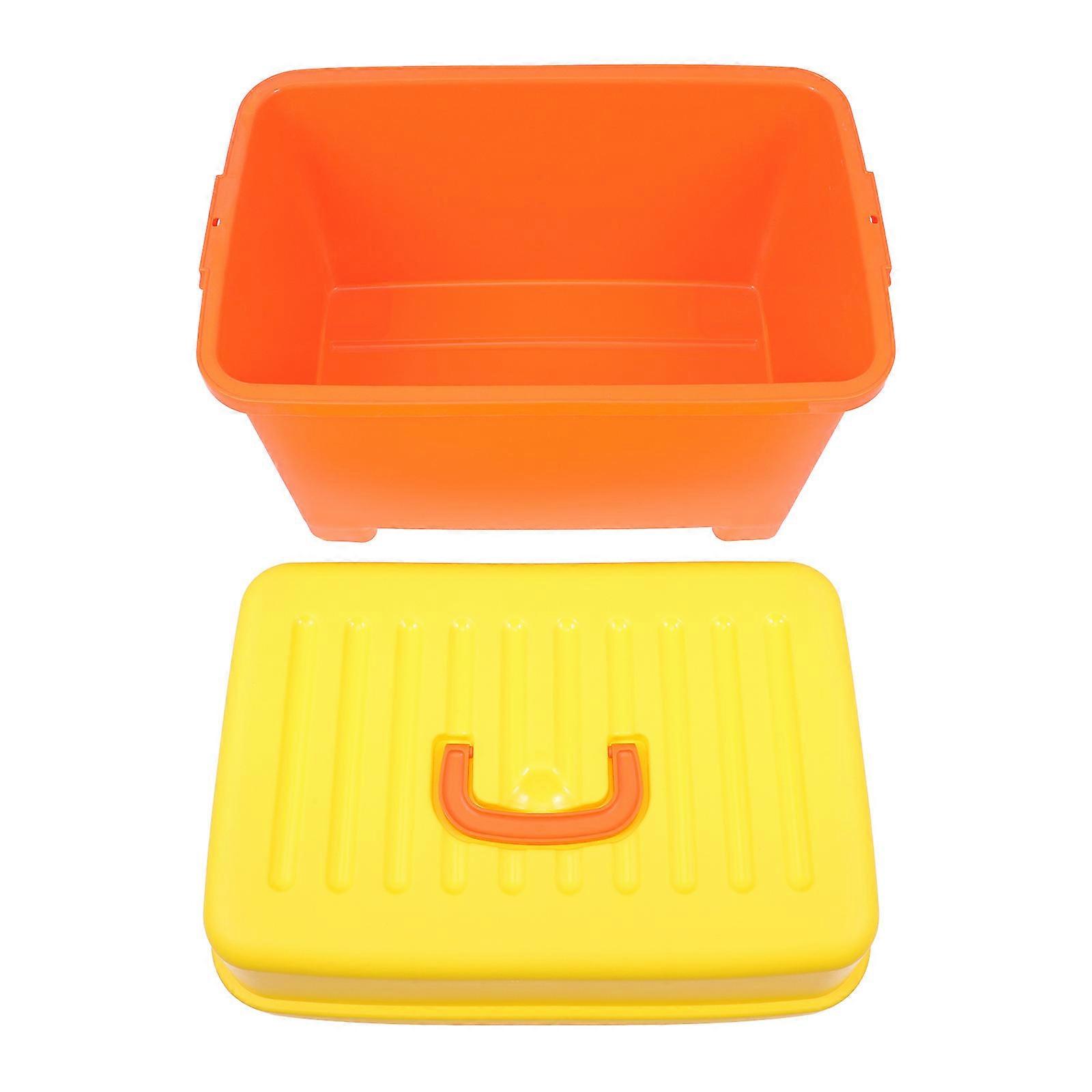 Plastic Storage Box with Compartments Stool Function for Families in Living Room 1Pcs
