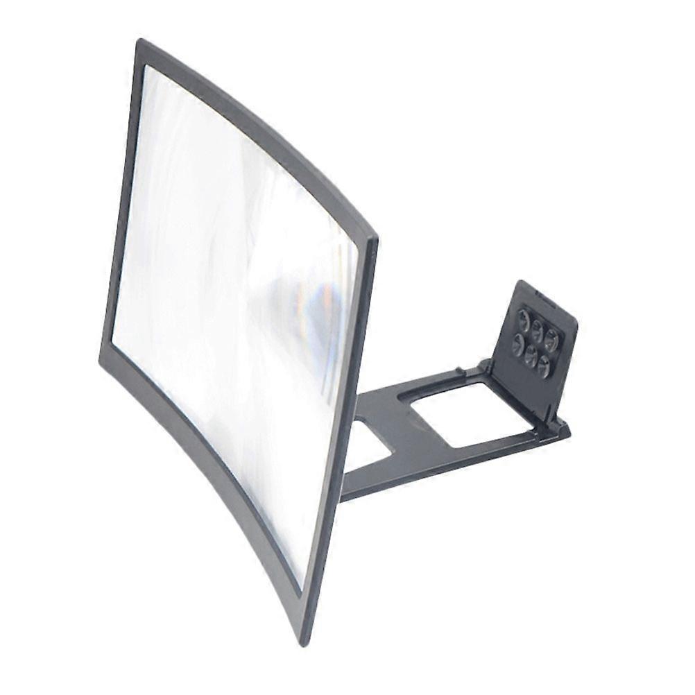 1Pc 12in 3D Phone Screen Enlarger Curved Screen Magnifier Screen Amplifier (Black)